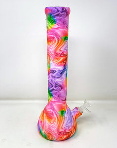 Beautiful 13" Beaker Detachable Silicone Bong 14MM Male Thick Clear Glass Bowl
