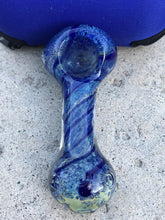 3.5" Thick Glass Spoon Handmade Hand Pipe(Colors Vary) w/Zipper Padded Hard Case - Blue