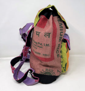 100% Recycled Jute, Handmade Large Bag Backpack