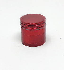 Herb Grinder 1.25 Inch Grinder with Pollen Catcher and Magnetic Lid 4 Piece Red