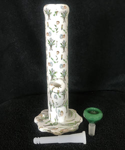Thick Silicone 10" Rick & Morty Design Straight Bong Thick Glass Diamond Bowl