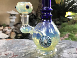 Elegant 8" Best Fumed Glass Water Rig with Implosion Fumed Glass Herb Bowl - Volo Smoke and Vape