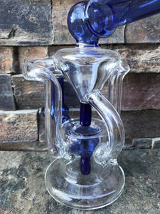 Best 7" Thick Glass, Water Recycler Rig with 2 Glass Bowls & Glass Star Screens