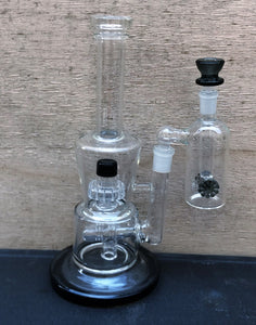 Best Thick Glass 11" Rig Shower, Inline & Dome Perc's Ash Catcher 14mm Bowl - Hangin' Out