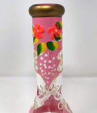 Collectible Pretty in Pink 8.5" Beaker Bong w/Flower & Glow in the Dark Design