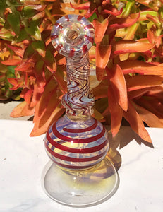 7" Thick Fumed Glass Water Rig Bong with 14mm Female Fumed Glass Slide Bowl