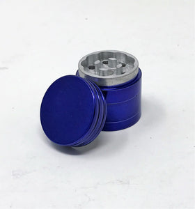 1.25" Herb Grinder with Pollen Catcher and Magnetic Lid  - 4 Piece in ROYAL BLUE