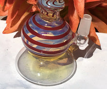 7" Thick Fumed Glass Water Rig Bong with 14mm Female Fumed Glass Slide Bowl