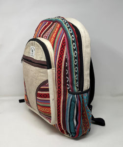 Natural Handmade Large Multi Pocket Hemp Backpack (THC FREE) Various Colors