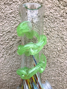Thick Soft Glass 11" Water Bong w/Organic Hemp  Wick + Bonus Lighter Leash