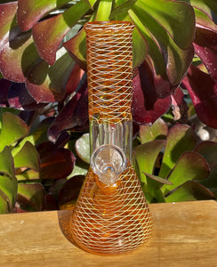 Thick Glass Bong 8.5" Beaker Ice catcher dome Perc Slide Stem w/Bowl