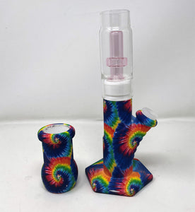 Best Thick Silicone & Glass Straight 12.5" Bong Dome & Shower Perc