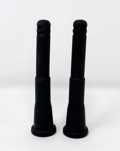 4" Food Grade Silicone Downstem 18mm Male to 14mm Female (2 Pack) Black