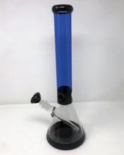 17" Thick & Heavy Glass Beaker Bong, in Black & Blue, w/Ice Catchers & Black Diamond Shaped Bowl