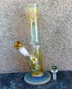 12" Fumed Glass Straight Bong w/2-14mm Bowls - Crown Royale