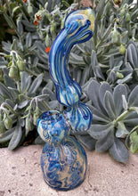 8" Thick Fumed Glass Handcrafted Bubbler - Collectible Design