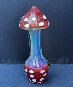 Collectible 11.5" Best Glass Rig w/Red & Orange Mushrooms inside & Xtras