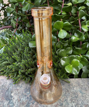 12" Beautiful Shimmering Peach in Thick Glass Beaker Bong