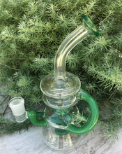 8" Recycler Rig/Glass Water Pipe w/2 - 14mm Male Slide Bowls - Jade