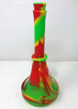 NEW! Silicone & Glass Hybrid 10" Beaker Bong Silicone Bowl w/Screened Glass Bowl