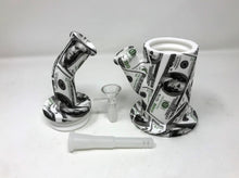 Collectible Paper Money Design 8" Detachable Silicone Best Water Bong 14mm Bowl