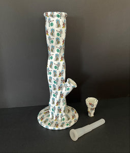 Thick Silicone Unbreakable Straight Shooter 10" Bong Rick and Morty Design