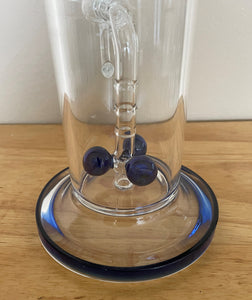 Unique Best Thick Glass 11" Rig with Three Blue Balls Shower Perc