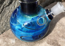 Best 12" Thick Glass Bong Shower Perc Ice Catcher 14mm Male Thick Glass Bowl - Blue Aztec Print
