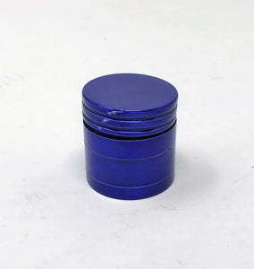 1.25" Herb Grinder with Pollen Catcher and Magnetic Lid  - 4 Piece in ROYAL BLUE