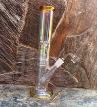 12" Straight Neck Thick Shimmering Glass Bong Glow-in-the-Dark Design - Sunsetting