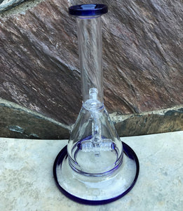 8.5" Beaker Thick Glass Rig Shower Perc 2 - 14mm Male Bowls