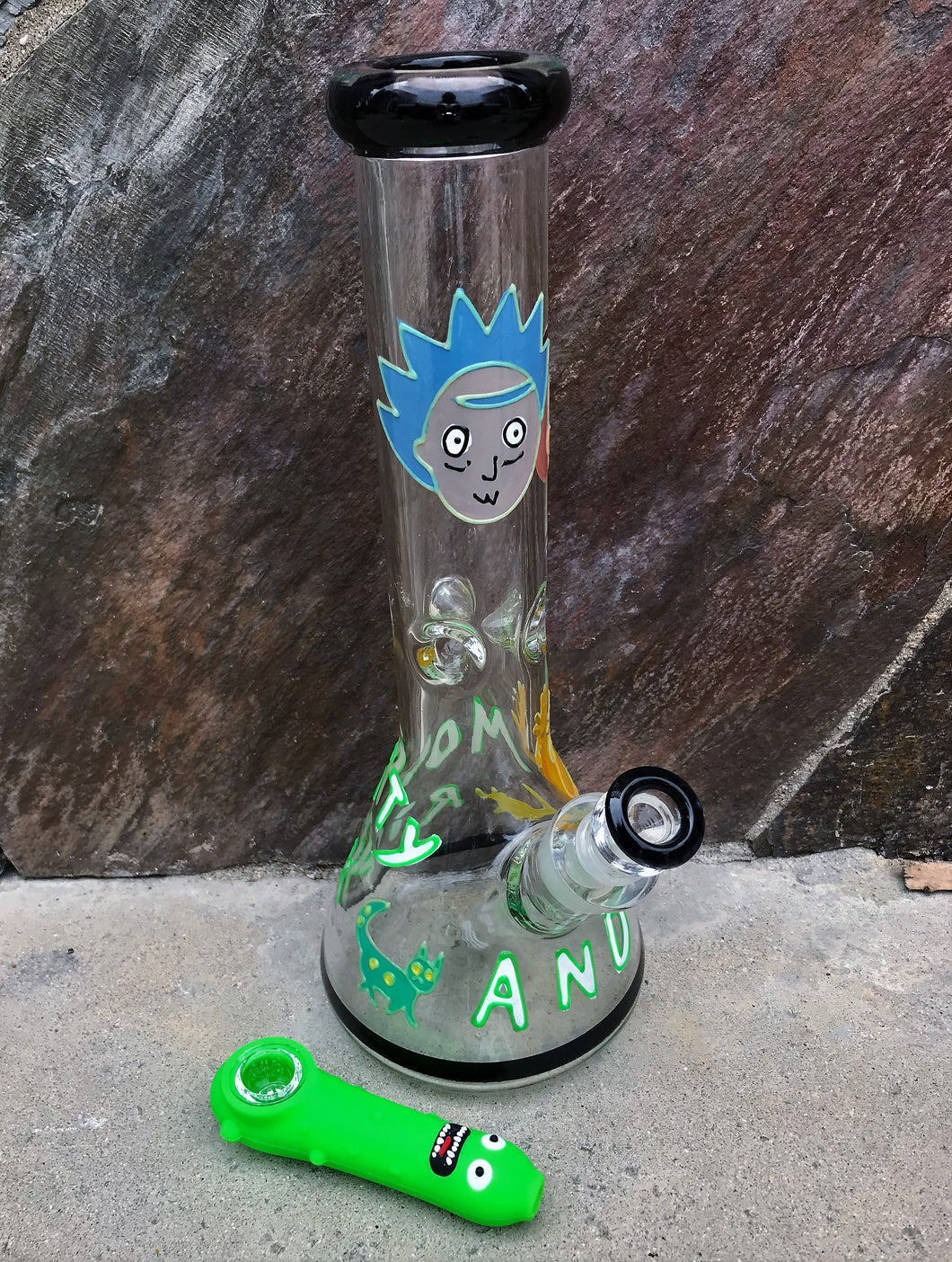 Best 13 Thick Beaker Rick & Morty Bong Pickle Rick Character Silicon