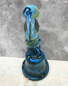 Collectible Handmade Thick Glass 7.5" Bubbler with Zipper Padded Hard Case - Sea Dragon