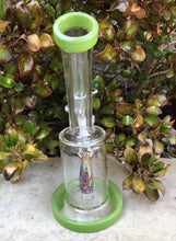 New! 6" Water Rig with Colored Shower Perc 14mm Herb Bowl - Cool Lime