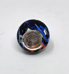 Best Thick Silicone 14mm Male Design Bowl with Glass Screened bowl Batman Design