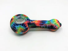 4" Silicone Hand Pipe w/Glass Screened Bowl - Classic Tie Dye Design