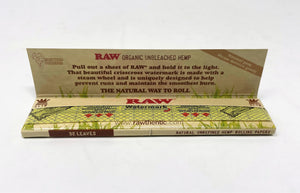RAW Natural Unrefined Organic Hem Rolling Papers King Size Slim (2 pack)
