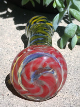 3.5" Handmade Fumed Glass Best Spoon Hand Pipe - Red, Yellow, Black Twist