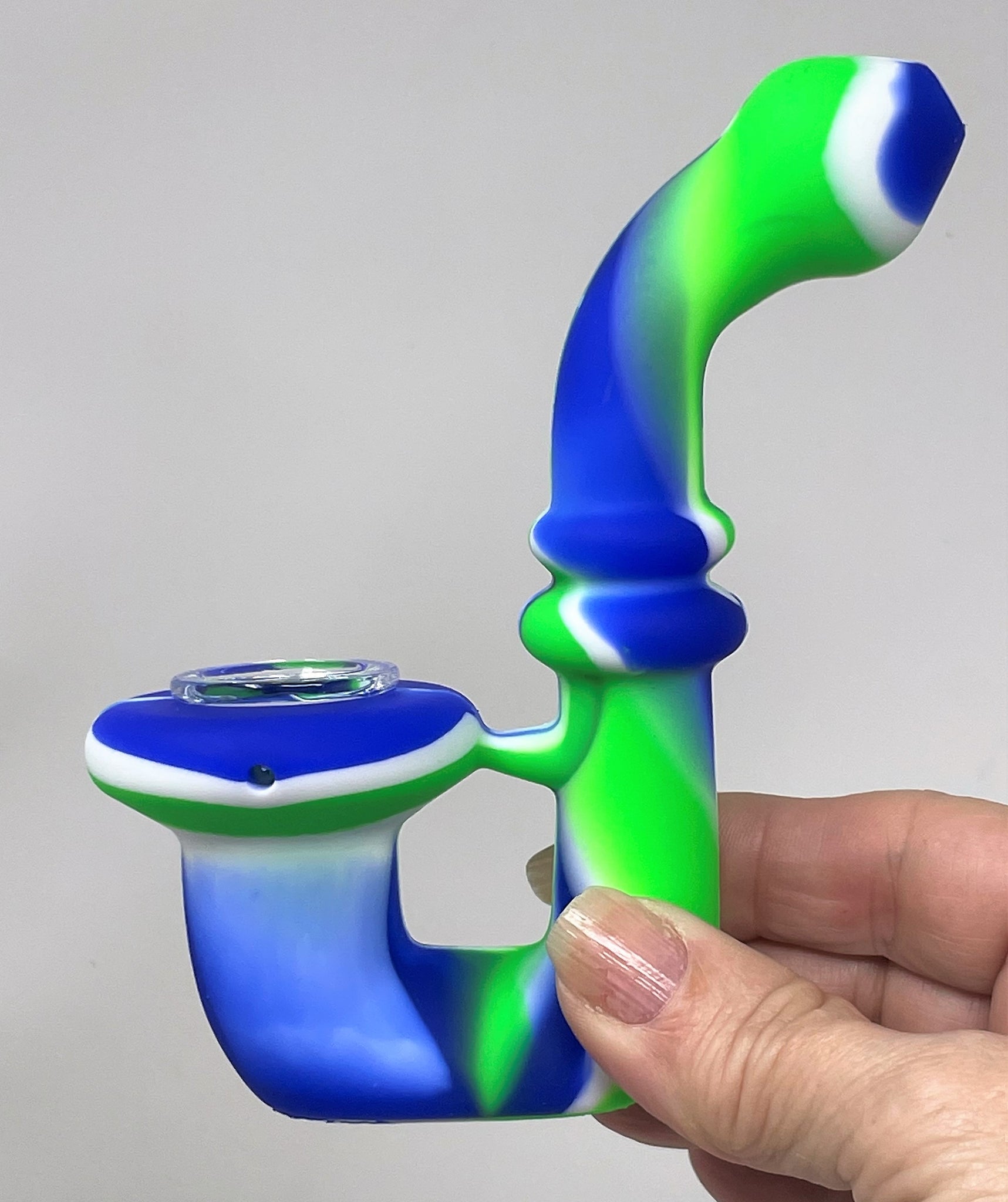 5 Silicone Sherlock Best Hand Pipe w/Thick Glass Bowl