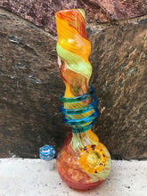 Best! 12" Multi Swirl, Thick Soft Glass Water Bong Glass on Glass with 2 Herb Bowls
