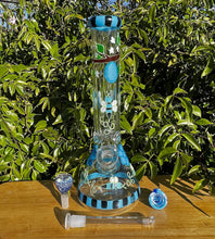 Thick Glass 13.5" Best Beaker Bong W/Bee & Honeycomb Glow in the Dark Design