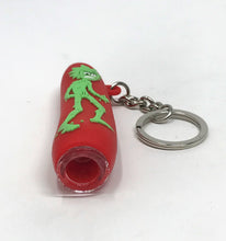 Best! 3" Silicone Chillum One Hitter with Rick & Morty Design Key Chain