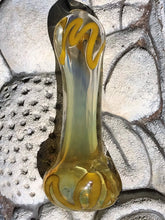 3.5" Fumed Glass Best Spoon Hand Pipe - Clear Gold