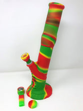 Unbreakable Detachable Silicone 14" Bong Ice Catcher Silicone Bowl Silicone Pipe - Rasta Colors