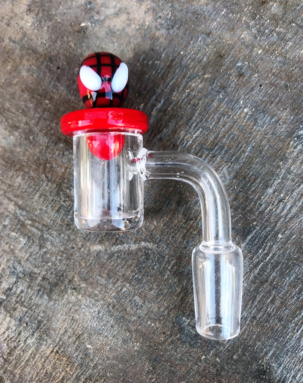 100% Super Thick 14mm Male Quartz Banger with Decorative Spider Man Carb Cap