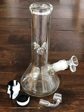 10” Thick Glass Beaker Base w/Ice Catchers, 14mm Male Quartz Banger, Silicon Skull Container & Extra Bowl - Last One!!!