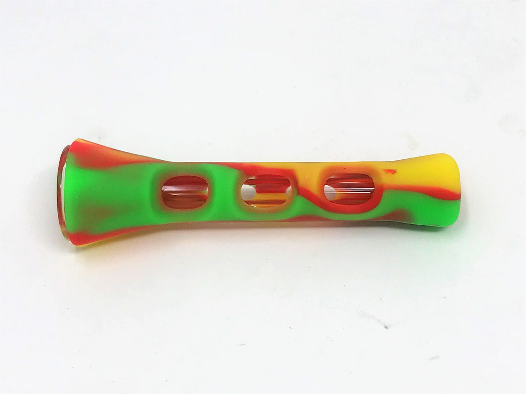 Thick Silicone & Glass Tube Chillum One Hitter 3.25