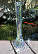 Elegant Transparent Shimmering Thick Glass Beaker 16" Bong Quartz Banger + Bowl - Waterside