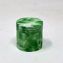 Herb Grinder 1.25" Grinder w/Pollen Catcher, Magnetic Lid 4 Piece - Tie Dye Green