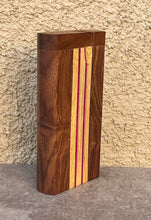 Natural Dark Wood 4" Dugout Stash Box w/Inlay Design 3" Aluminum One Hitter Bat